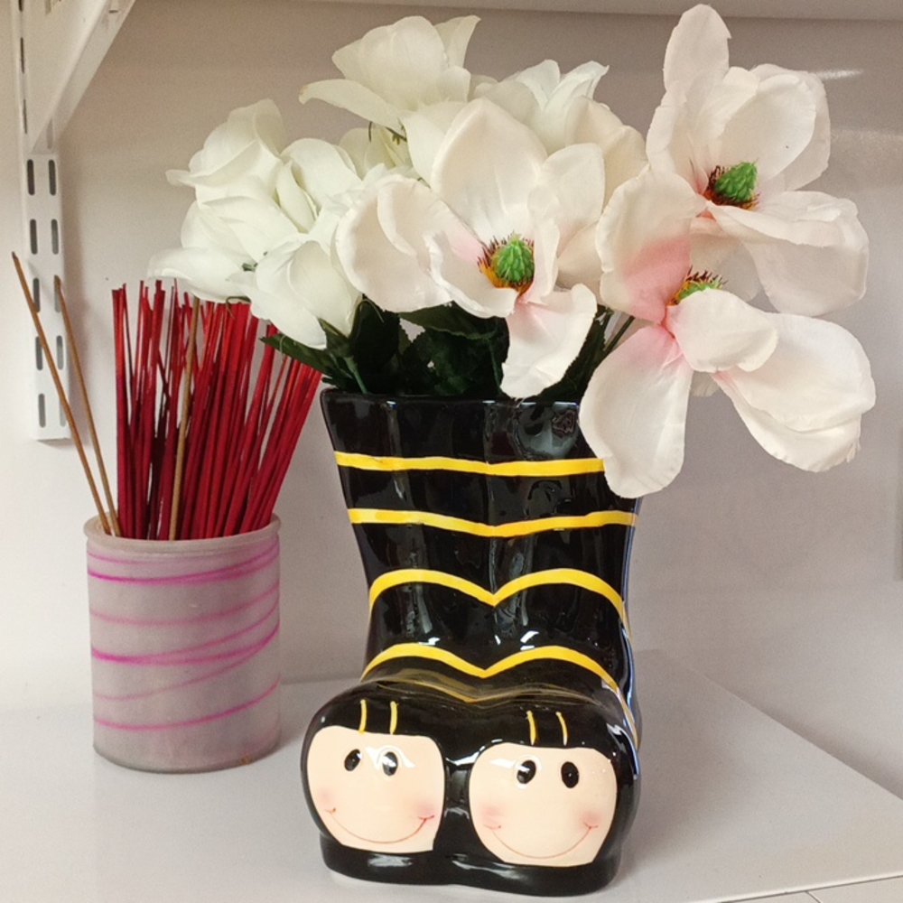 Plant Pottery Ceramic Porcelain Rain boots smiling face